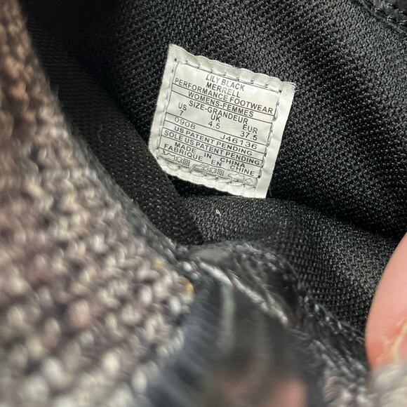 Merrell Lily Black Leather Slouch Wedge Boots - Picture 7 of 7